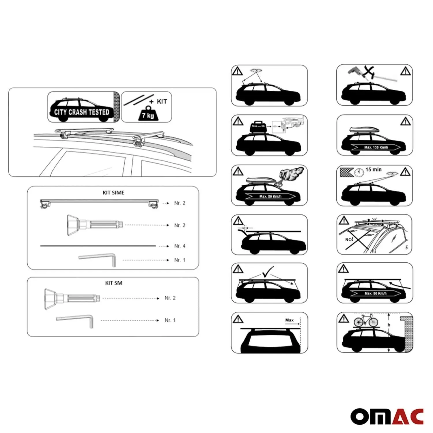 1993-1998 Jeep Grand Cherokee Roof Rack Cross Bars Silver