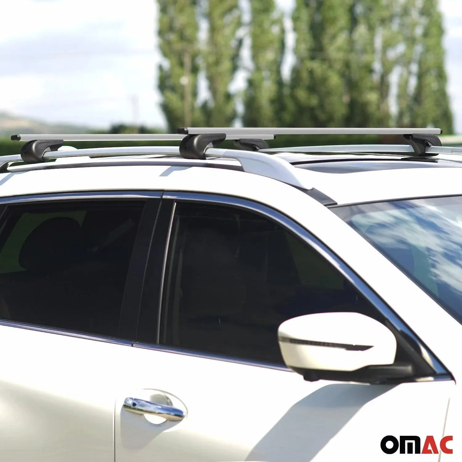 2001-2006 Hyundai Santa Fe Roof Rack Cross Bars Silver