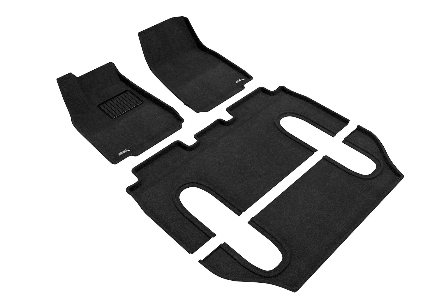 3D MAXpider Floor Mats Tesla Model X Folding Seats (17-21) All-Weather Elegant Series - Complete Set