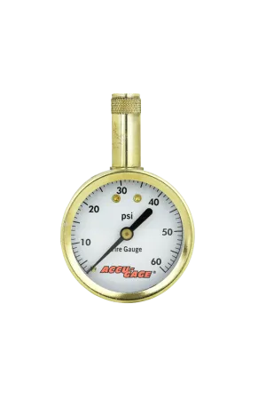 ACCU-GAGE® by Milton® Dial Tire Pressure Gauge with Straight Air Chuck - ANSI Certified for Motorcycle/Car/Truck Tires 0-60 PSI