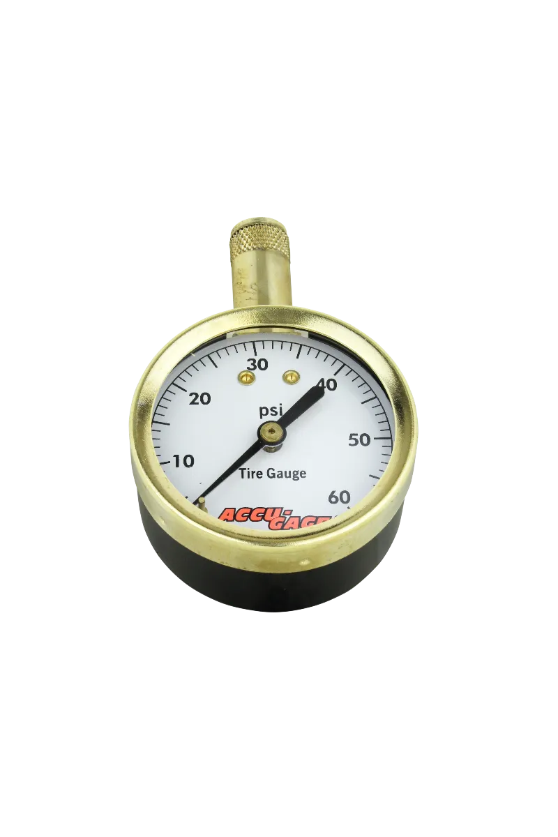 ACCU-GAGE® by Milton® Dial Tire Pressure Gauge with Straight Air Chuck - ANSI Certified for Motorcycle/Car/Truck Tires 0-60 PSI