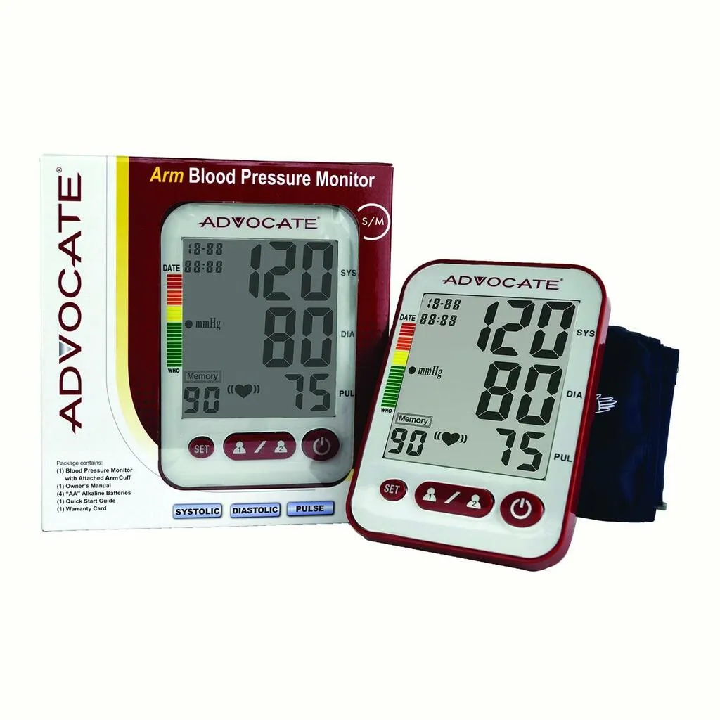 Advocate Upper Arm Blood Pressure Monitor, Small/Medium Cuff