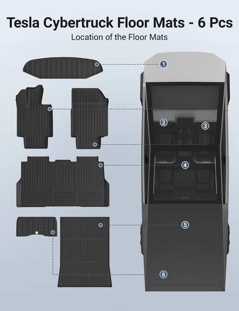 All Weather TPE Floor Mats for Cybertruck