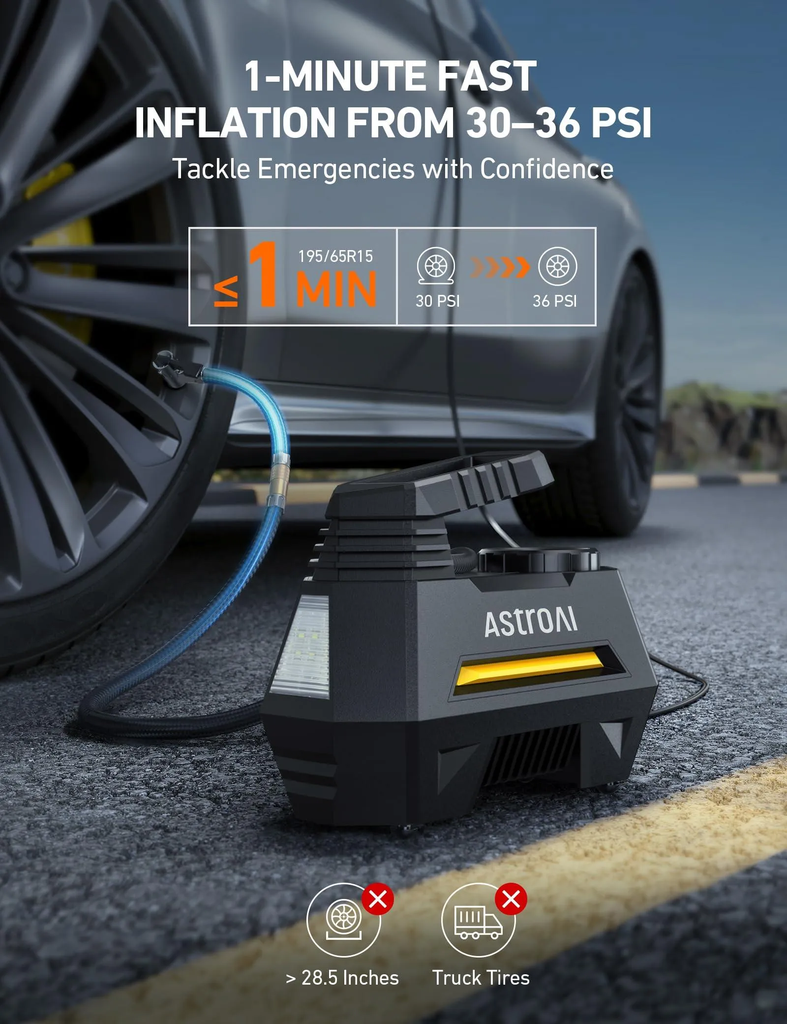 AstroAI Tire Inflator Portable Air Compressor Tire Air Pump for Car Tires