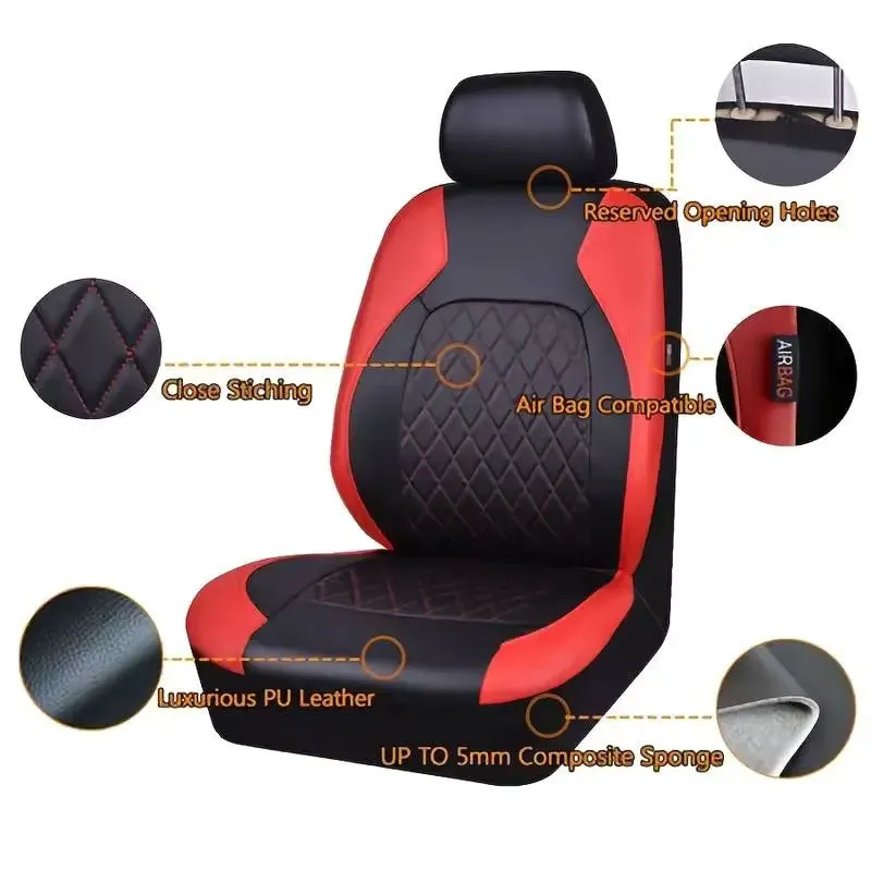 Black and Red Seat Covers For Cars