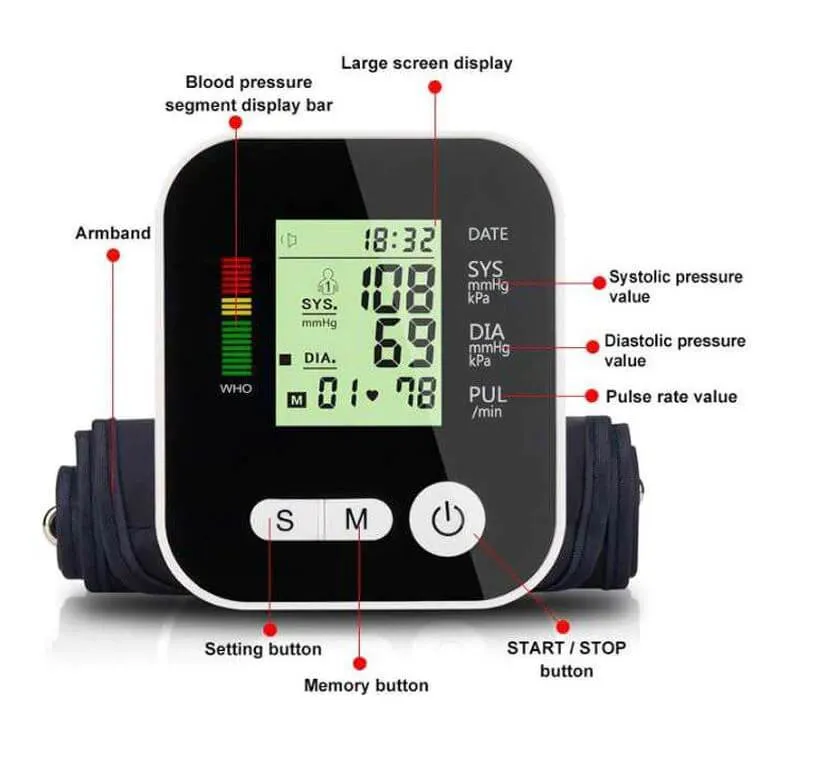 Blood Pressure Monitor Automatic Digital Sphygmometer