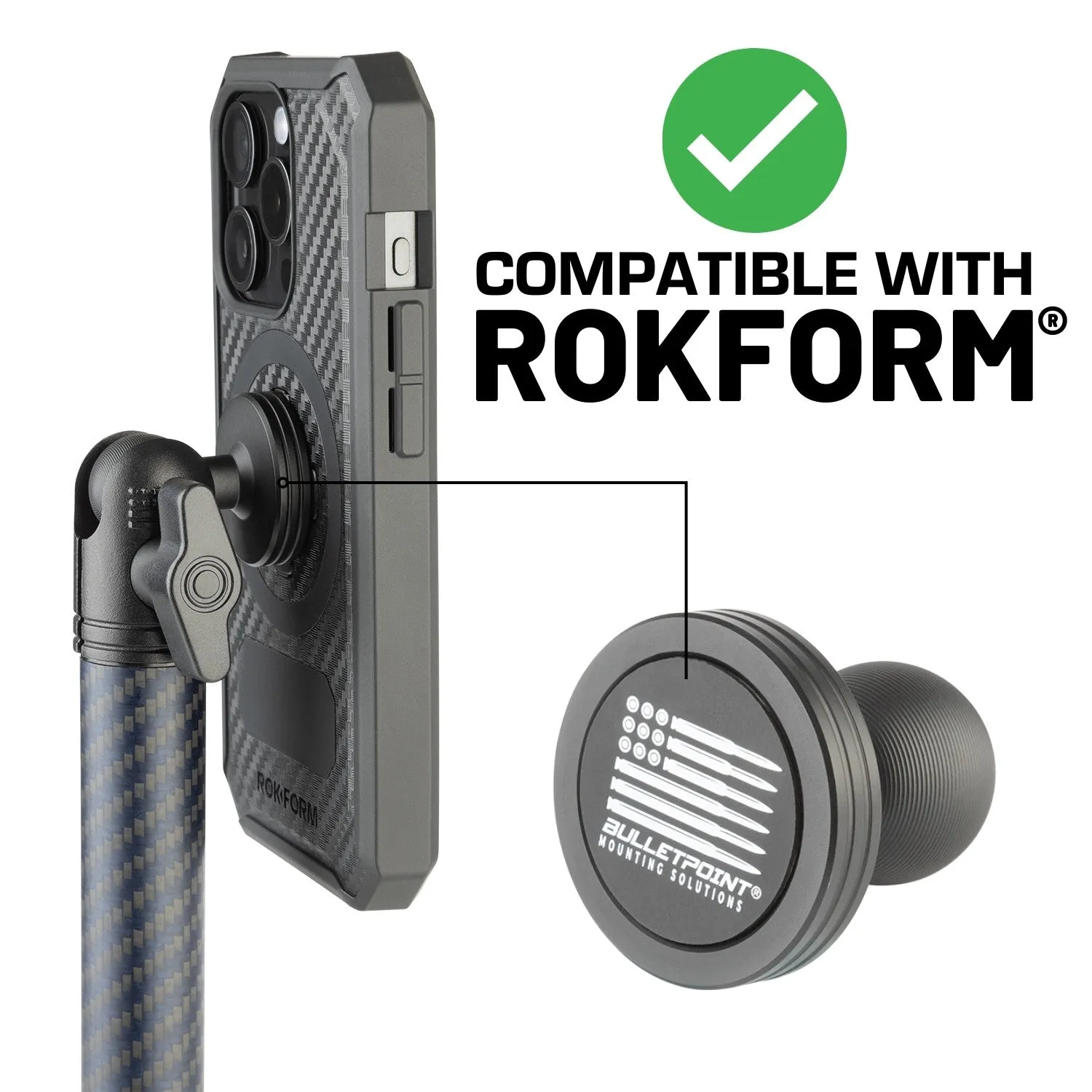 Bulletpoint Rokform Compatible Magnetic Phone Holder with 20mm Ball Mount