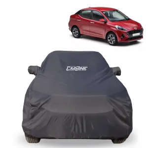 CARBINIC Car Body Cover for Hyundai Aura 2020 | Water Resistant, UV Protection Car Cover | Scratchproof Body Shield | Dustproof All-Weather Cover | Mirror Pocket & Antenna | Car Accessories