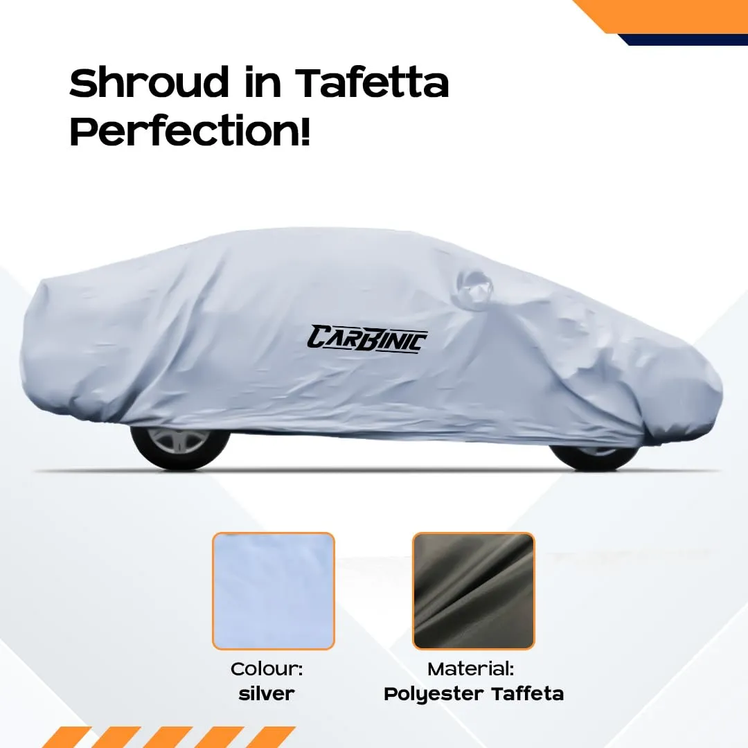 CARBINIC Car Body Cover for MG Hector 2022 | Water Resistant, UV Protection Car Cover | Scratchproof Body Shield | Dustproof All-Weather Cover | Mirror Pocket & Antenna | Car Accessories, Silver