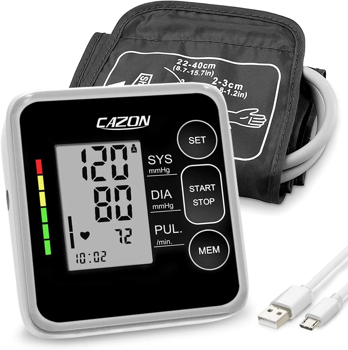 CAZON Upper Arm Blood Pressure Monitor - Digital, Automatic, and Accurate for Home Use