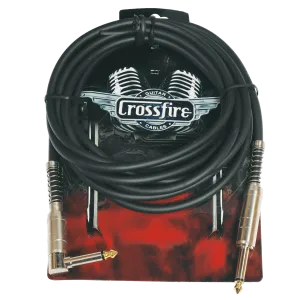 Crosssfire 10' / 3 Metre Instrument Cable with Straight-Angle Metal Jacks