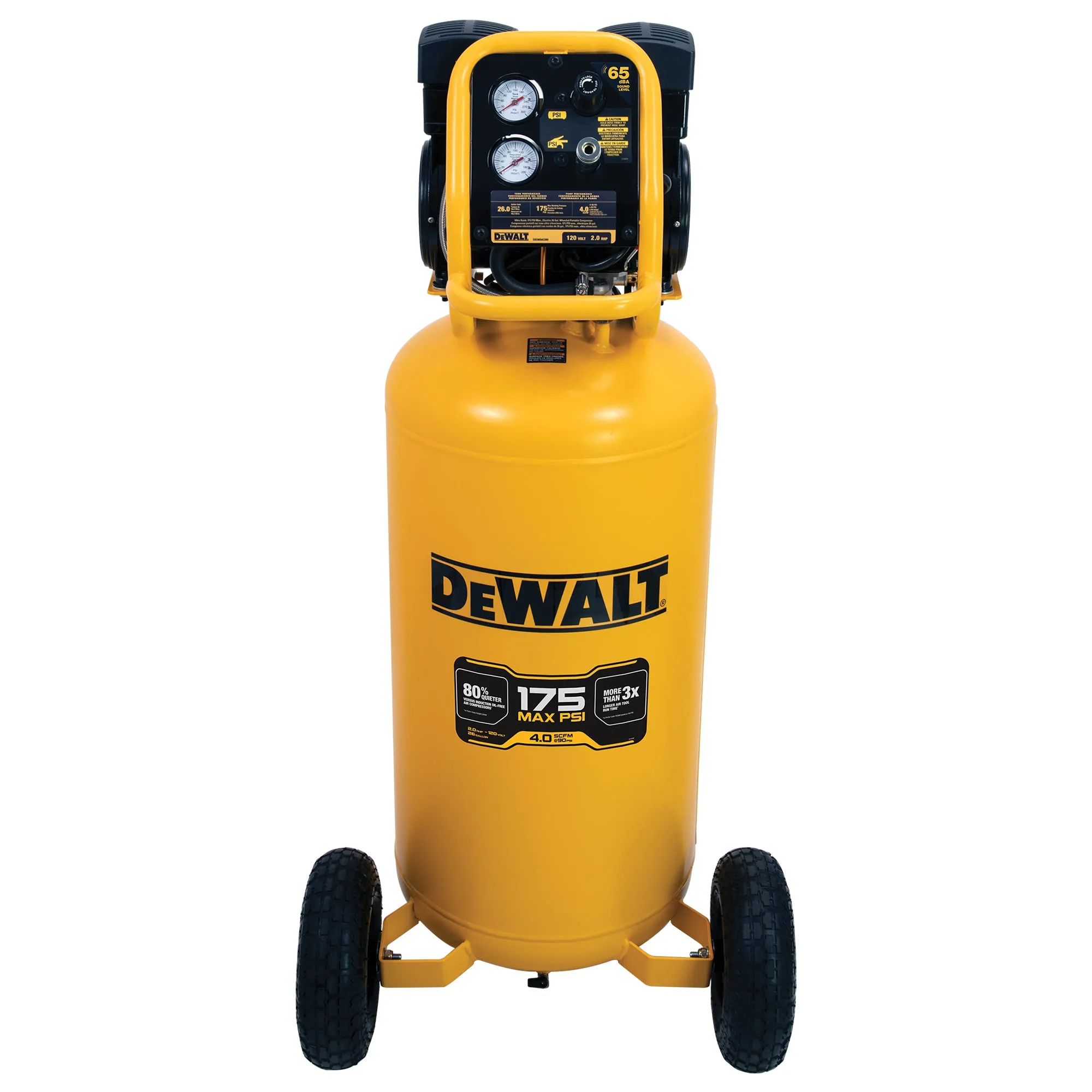 DeWALT DXCMSAC260 26 Gallon Vertical Portable Oil free Air Compressor