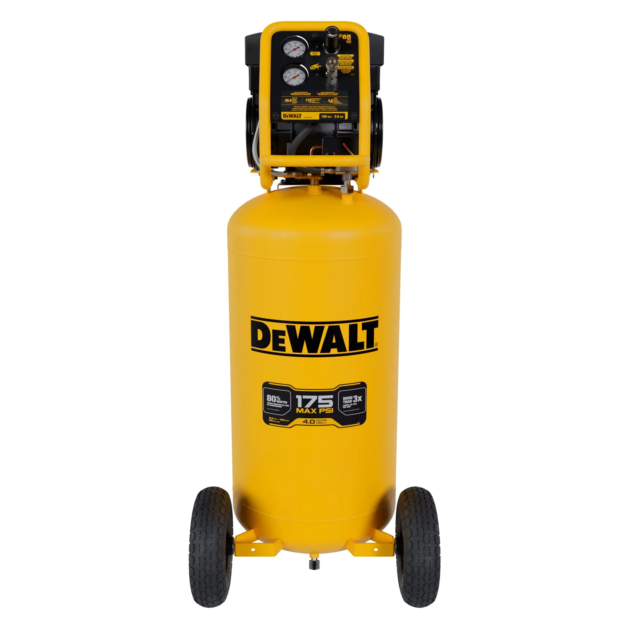 DeWALT DXCMSAC260 26 Gallon Vertical Portable Oil free Air Compressor