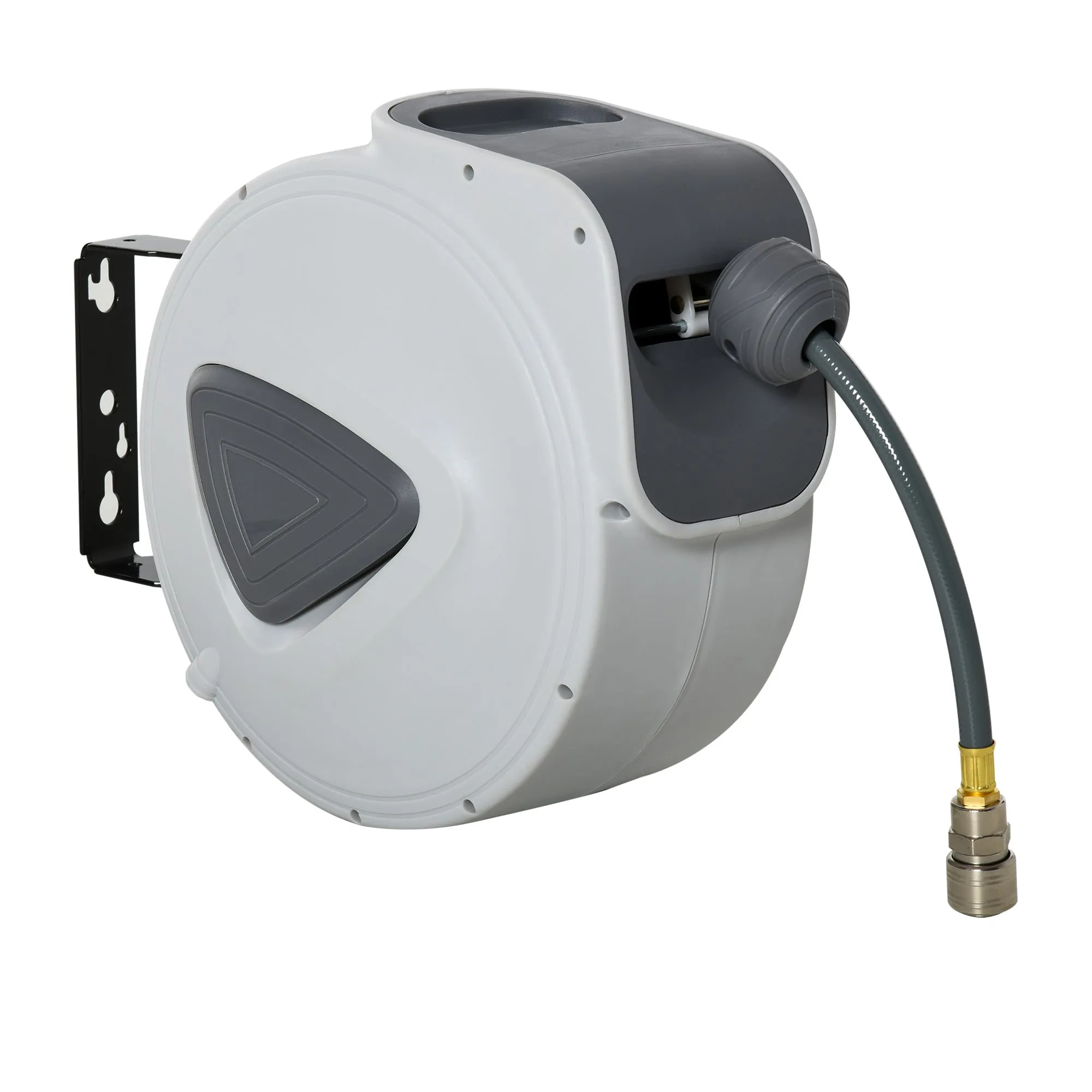 DURHAND Retractable Air Hose Reel 15m 140cm (Hose Diameter 3/8" 9.5mm), Hose Connector 1/4" BSP, Wall Mount Auto Rewind Hose-Reel