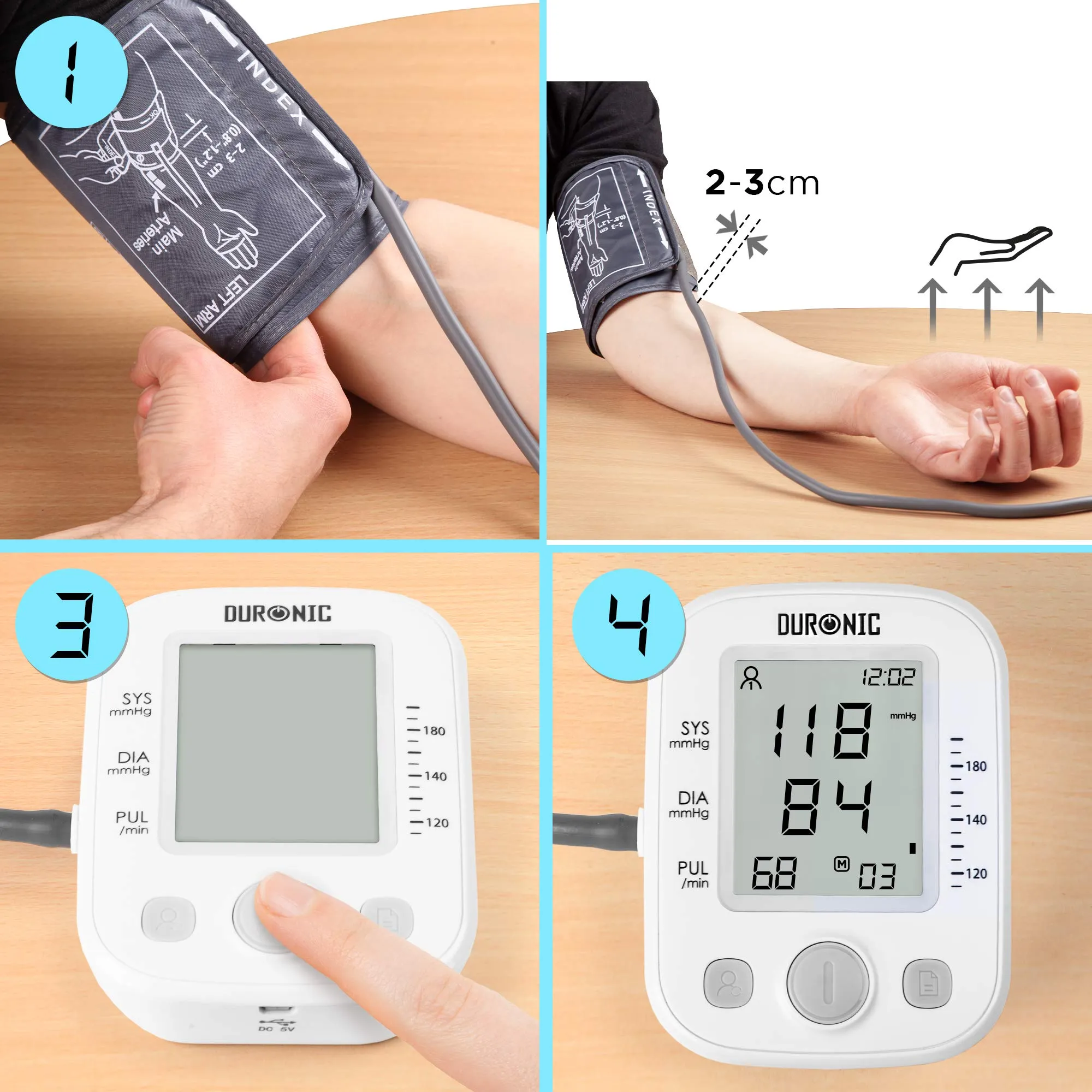 Duronic Blood Pressure Monitor BPM200 CE Approved and Medically Certified Automatic Upper Arm Monitor 2 user 99 Record Memory for Accurate Home use