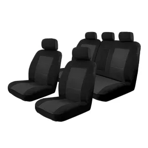 Esteem Velour Seat Covers Set Suits Corolla Hybrid ZWE211R Ascent Sport/SX 4 Door Hatch 6/2018-On 2 Rows Black (EST7116BLK EST7121BASE)