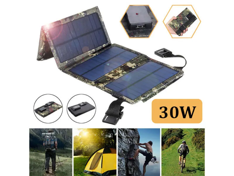 Foldable Solar Panel 30W Mobile Battery Charger