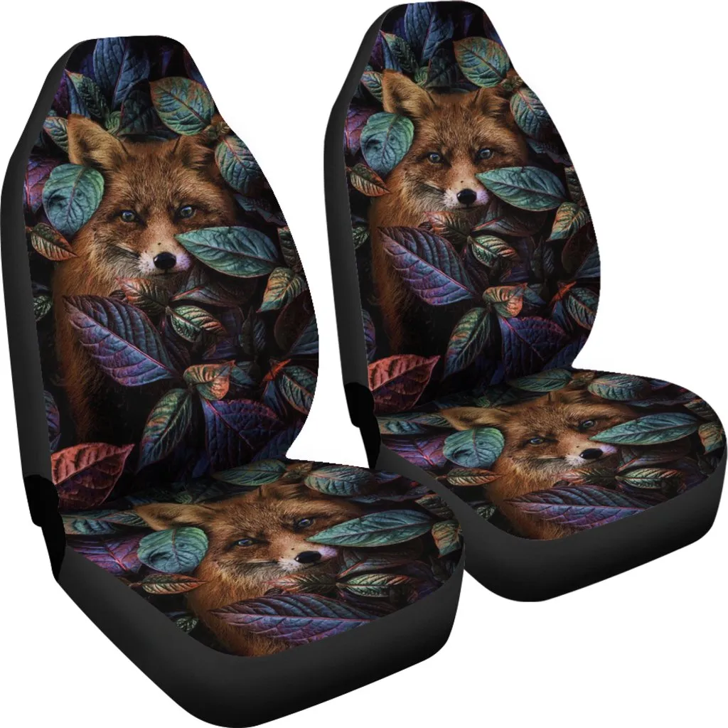 Fox Nature 3D All Over Print On Front Car Seat Cover, Seat Cover For Auto