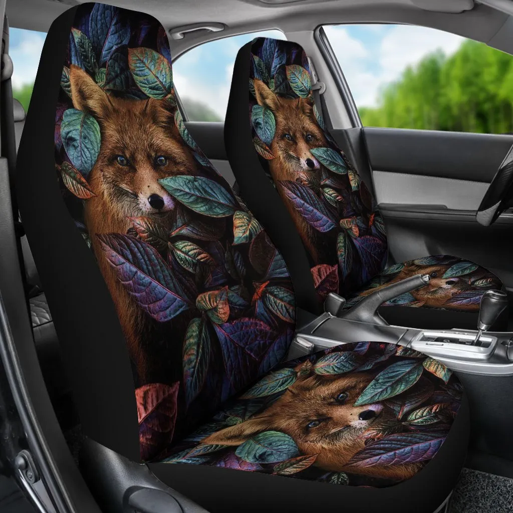 Fox Nature 3D All Over Print On Front Car Seat Cover, Seat Cover For Auto