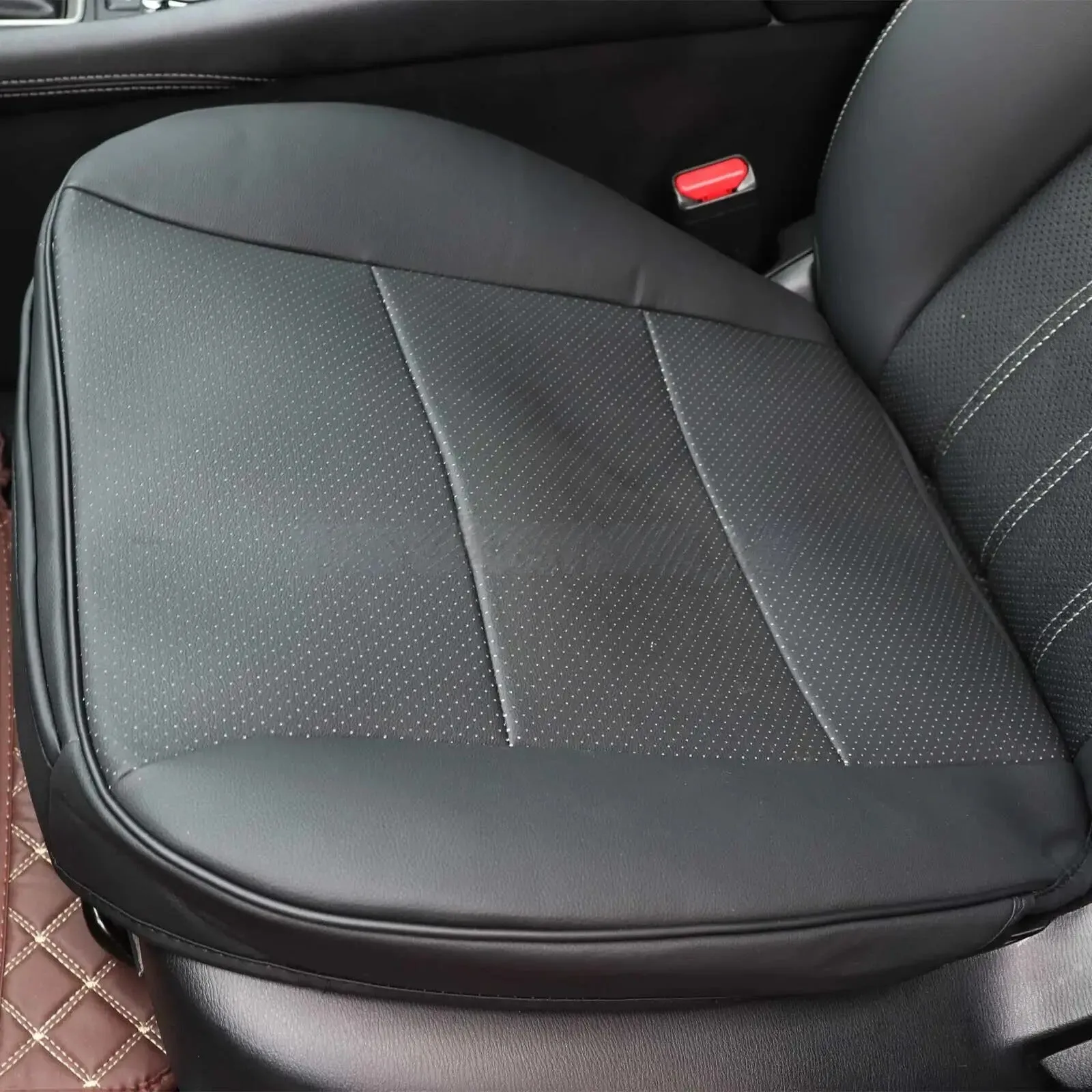 Front Car Seat Cover Full Surround Chair Cushion Mat Pad Auto PU Leather