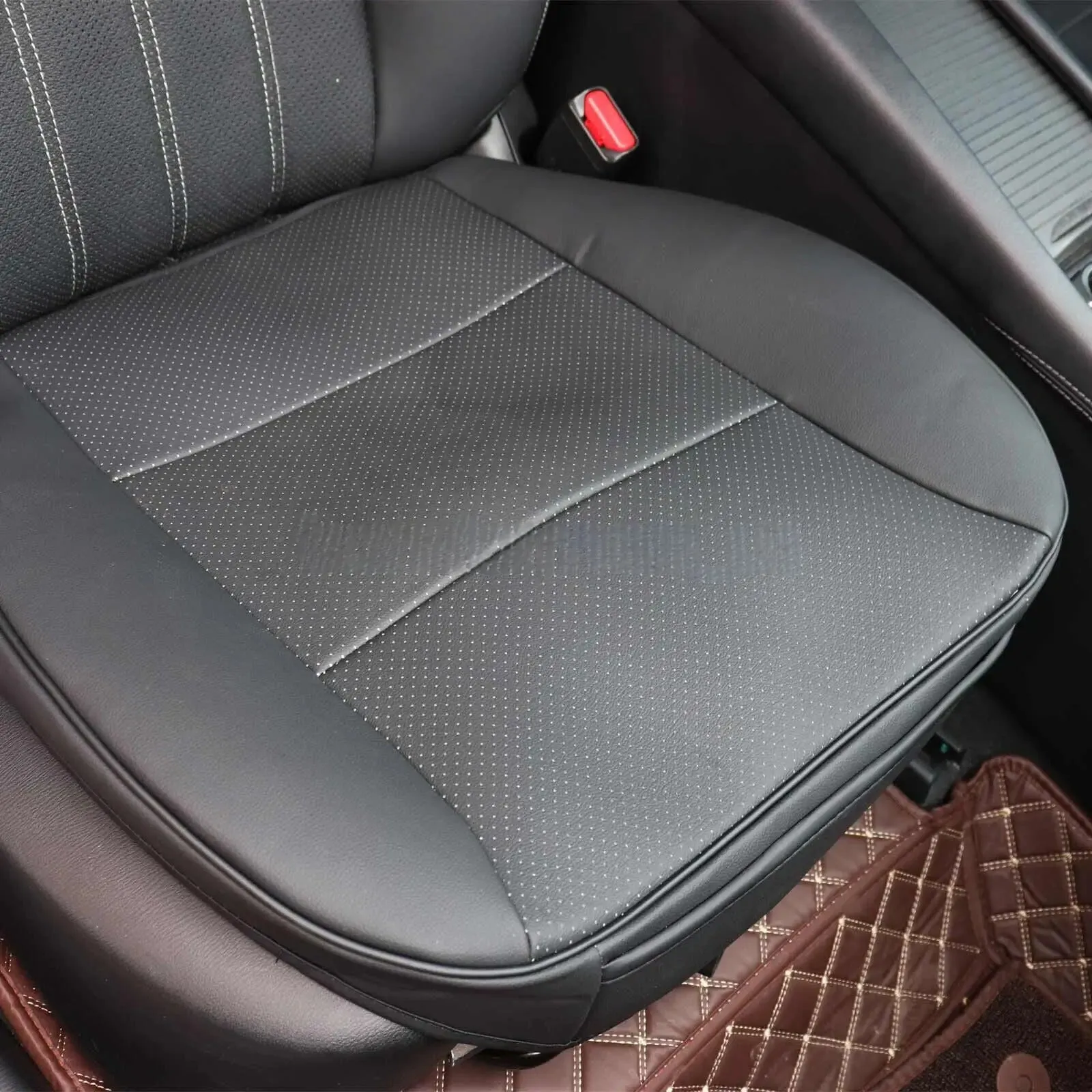 Front Car Seat Cover Full Surround Chair Cushion Mat Pad Auto PU Leather