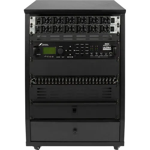 Gator Frameworks GFW-ELITESTUDIORK12-BLK Elite Furniture Series 12U Angled Studio Rack with Locking Casters (Black)