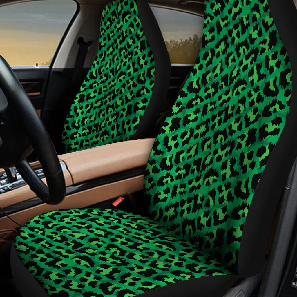 Green Leopard Print Universal Fit Car Seat Covers