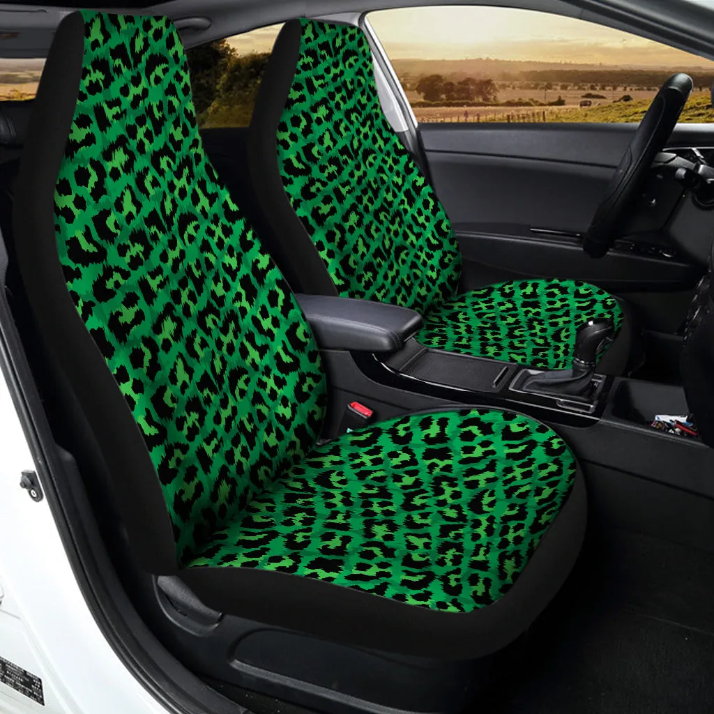 Green Leopard Print Universal Fit Car Seat Covers