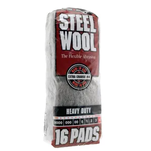 Homax® Steel Wool, Heavy Duty, GRADE #4 16 Pads