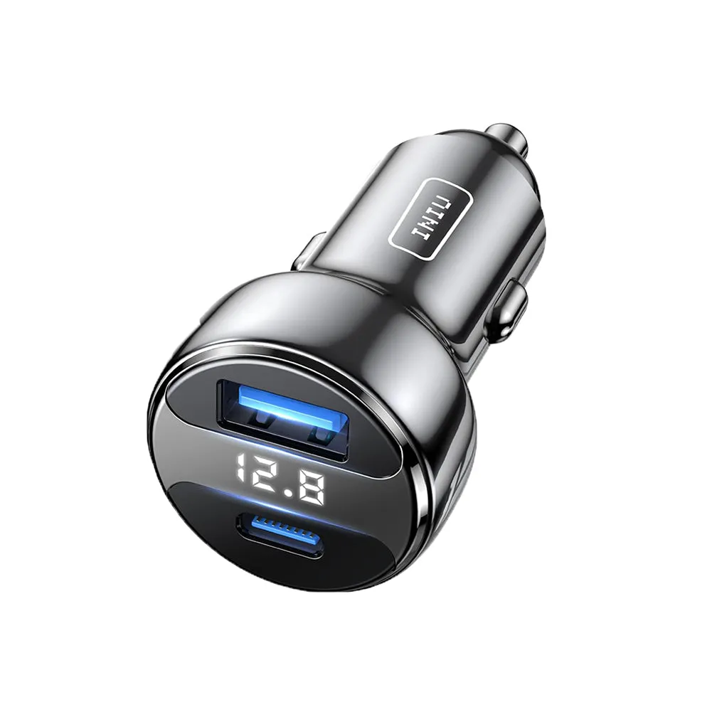 INIU USB C Car Charger 66W Total Fast Charging Car Charger All-Metal Mini PD QC 3.0 Dual Port (USB C  USB A)