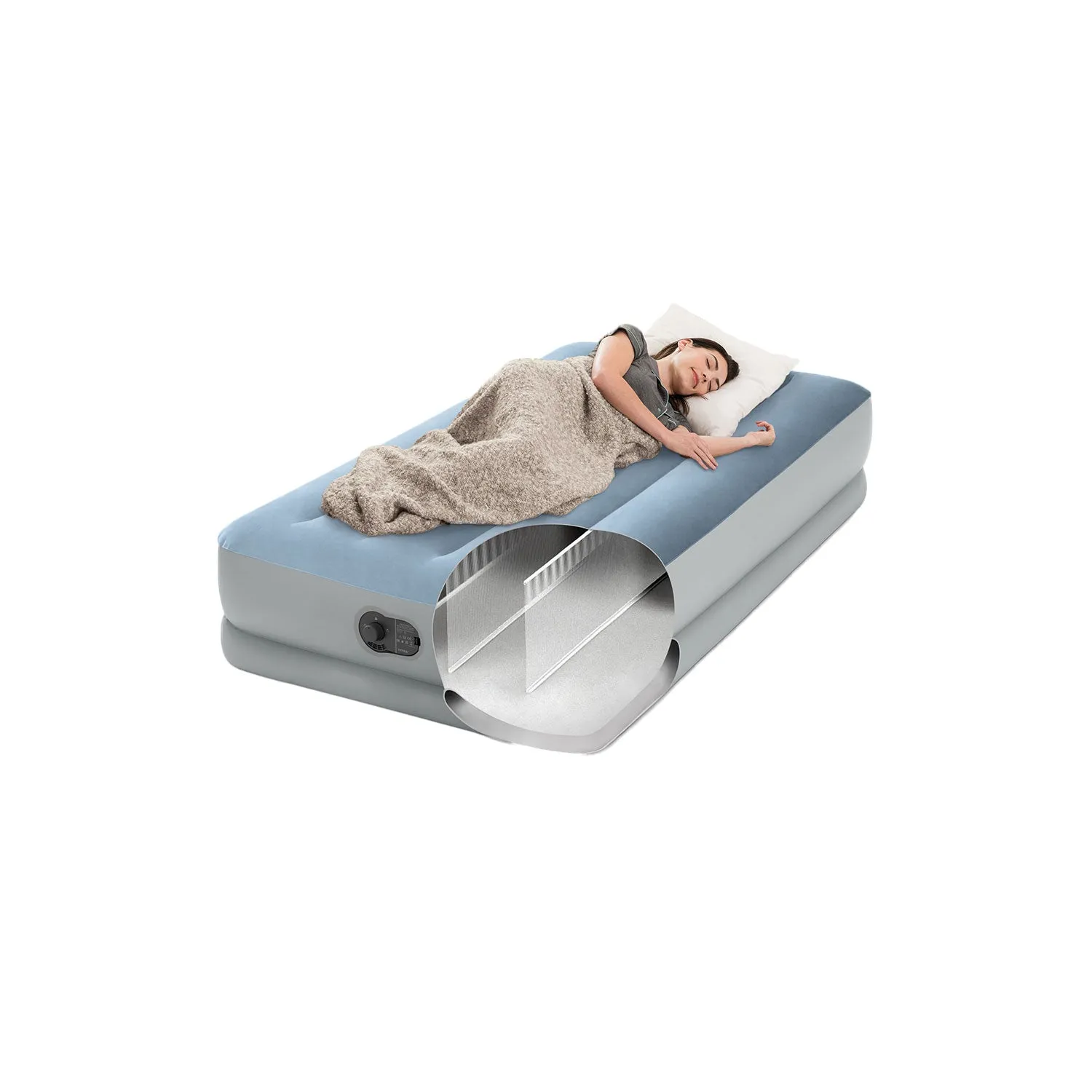 INTEX Twin Dura-Beam® Comfort Airbed w/ Fastfill USB Pump