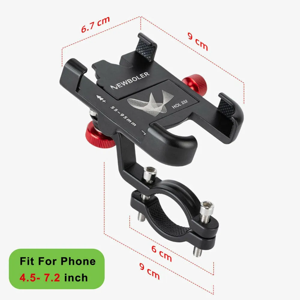 NEWBOLER MTB Phone Mount Stand Bicycle Holder 360° Rotatable Aluminum Adjustable Bike Phone Holder Non-slip Cycling Bracke