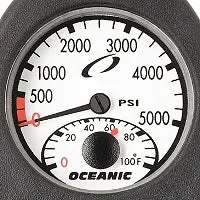 Oceanic SPG Swiv With Boot & Hose BK Scuba Pressure Gauge