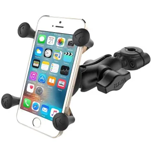 RAM Mount RAM Torque 3/8" - 5/8" Diameter Mini Rail Base with 1" Ball, Short Arm and X-Grip for Phones [RAM-B-408-37-62-A-UN7U]