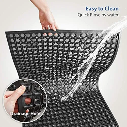 Rubber Door Mat Kitchen Anti-Fatigue Floor Mats (24" x 36") Restaurant Bar Floor Mat New Bath Mat