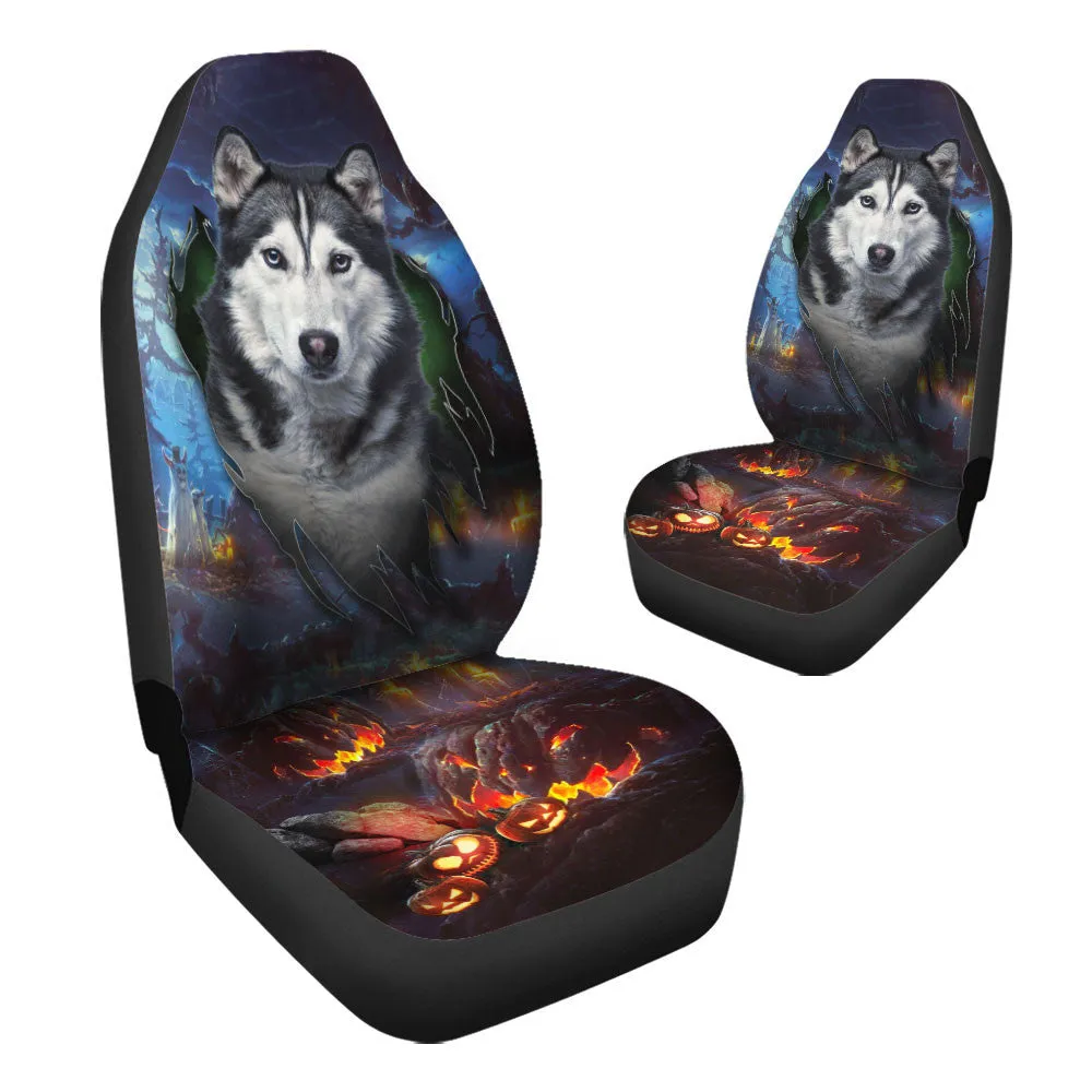 Siberian Husky Dog Halloween Car Seat Covers