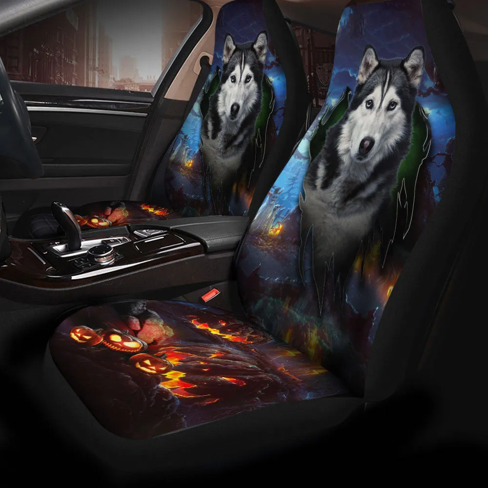 Siberian Husky Dog Halloween Car Seat Covers